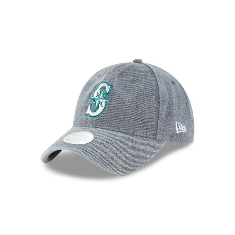 MLB Seattle Mariners Womens Faded Denim 9Twenty Adjustable (GOB3820) - Grey New Era Caps